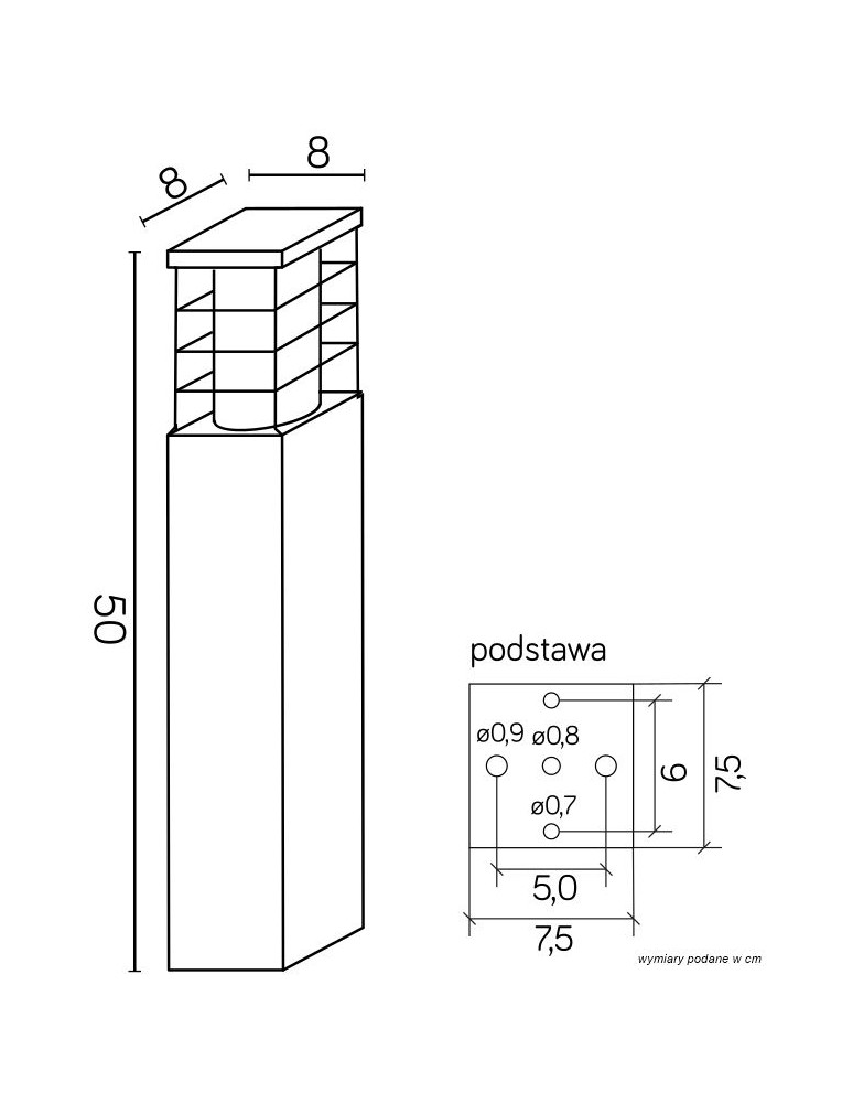 SU-MA RADO E27, 1x18W, 230V standing RADO II 2 DG