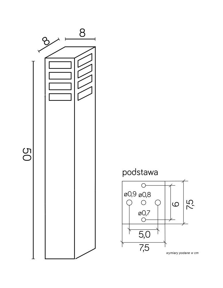 SU-MA RADO E27, 1x18W, 230V standing RADO III 2 AL