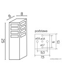 SU-MA RADO E27, 1x18W, 230V standing RADO III 3 AL