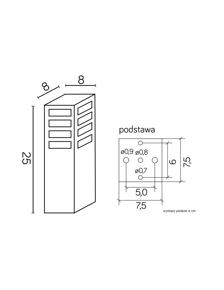 SU-MA RADO E27, 1x18W, 230V standing RADO III 3 AL