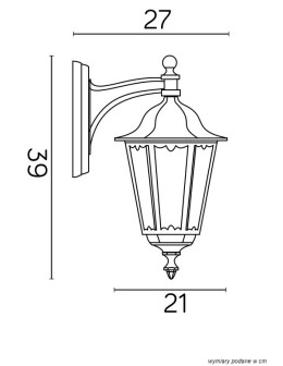 SU-MA Retro  E27, 1x60W, 230V kinkiet K 3012/1/M - produkt 2