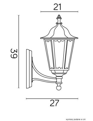 SU-MA Retro Midi K 3012/1/M g IP43 E27, 1 x 60 W, 230 V - product 2