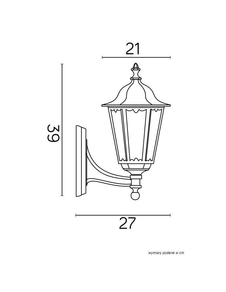 SU-MA Retro Midi K 3012/1/M g IP43 E27, 1 x 60 W, 230 V