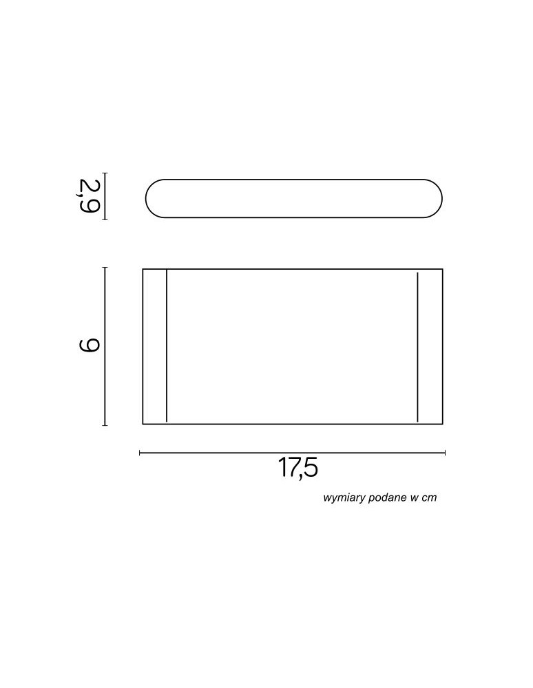 SU-MA SLIM LED 12W 480lm 3000K IP54 Wall lamp M1016 BL.