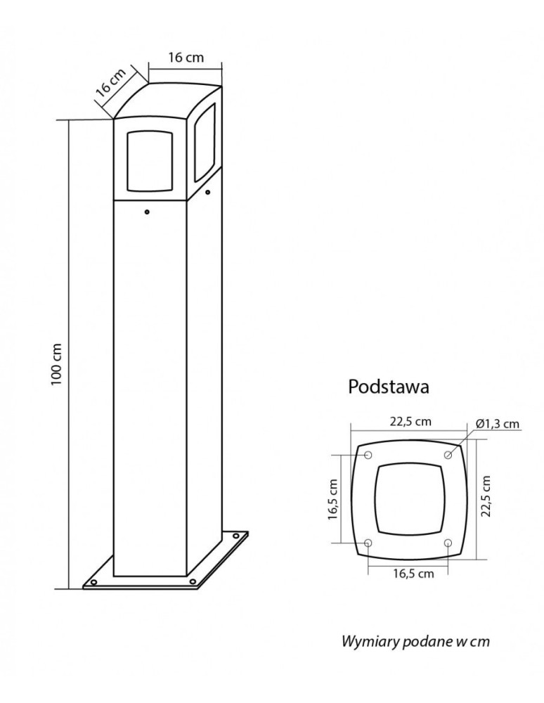 SU-MA Tales TL-1000 IP65 E27 max 100W, 230 V