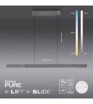 Lampy wiszące nad biurko - Paul Neuhaus Pure-Moto-Rise Wisząca Z Regulacją Wysokości, Szerokości I Barwy Światła Pilotem Ciemny Szary 2545-15 - produkt 1
