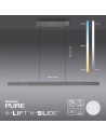 View Paul Neuhaus Pure-Moto-Rise Pendant with Adjustable Height, Width, and Color of Light by Remote Control Dark Gray 2545-15