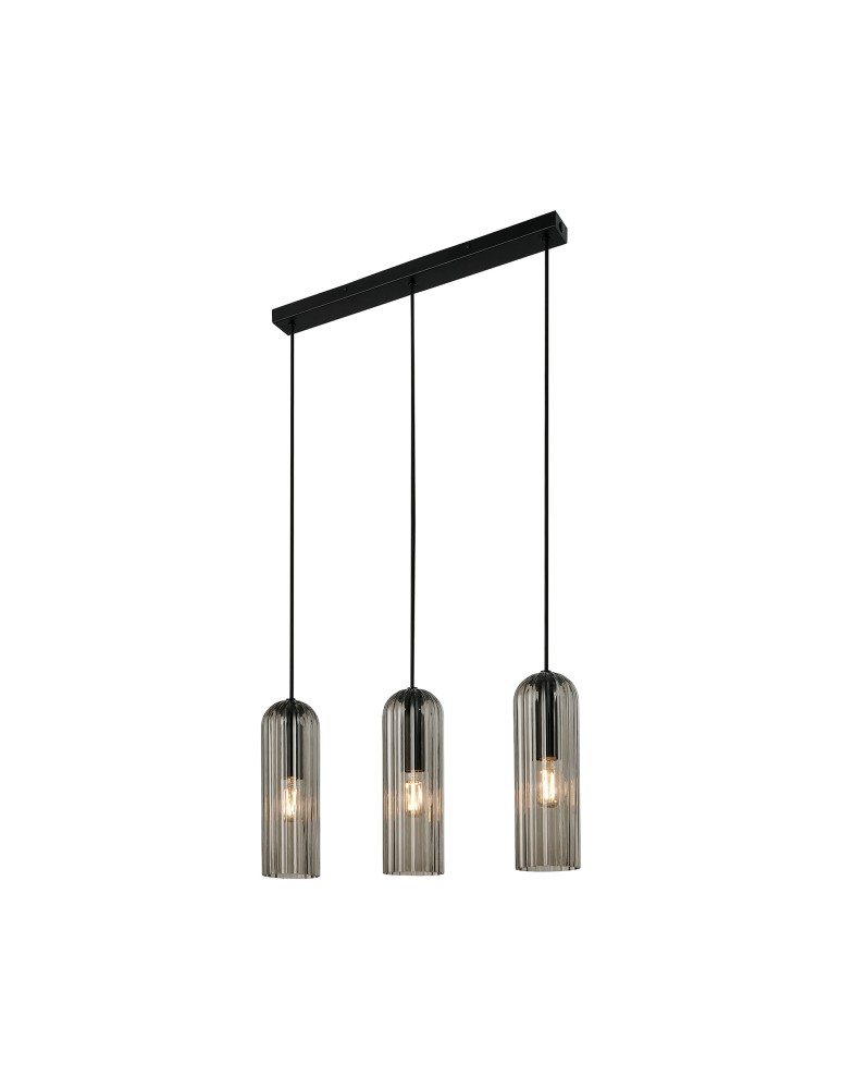 Pendant lamps on a strip - Nordlux Miella 3-Rail Pendant Smoked 2412533047 - product kolory-swiatla.pl 4