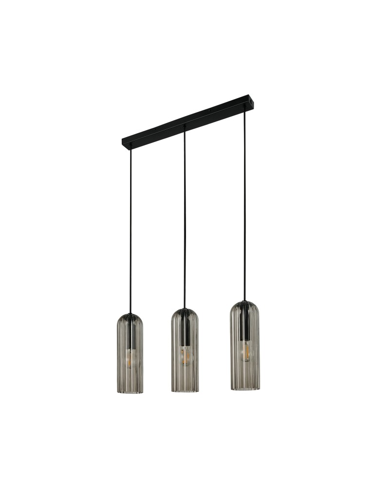 Pendant lamps on a strip - Nordlux Miella 3-Rail Pendant Smoked 2412533047 - product kolory-swiatla.pl 5