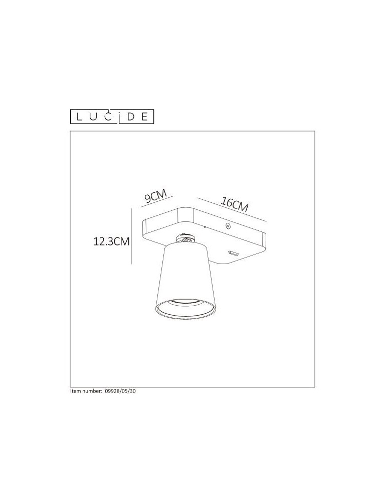 Ceiling spotlights - Lucide TURNON Ceiling 1xGU10 black 09928/05/30 - product kolory-swiatla.pl 11