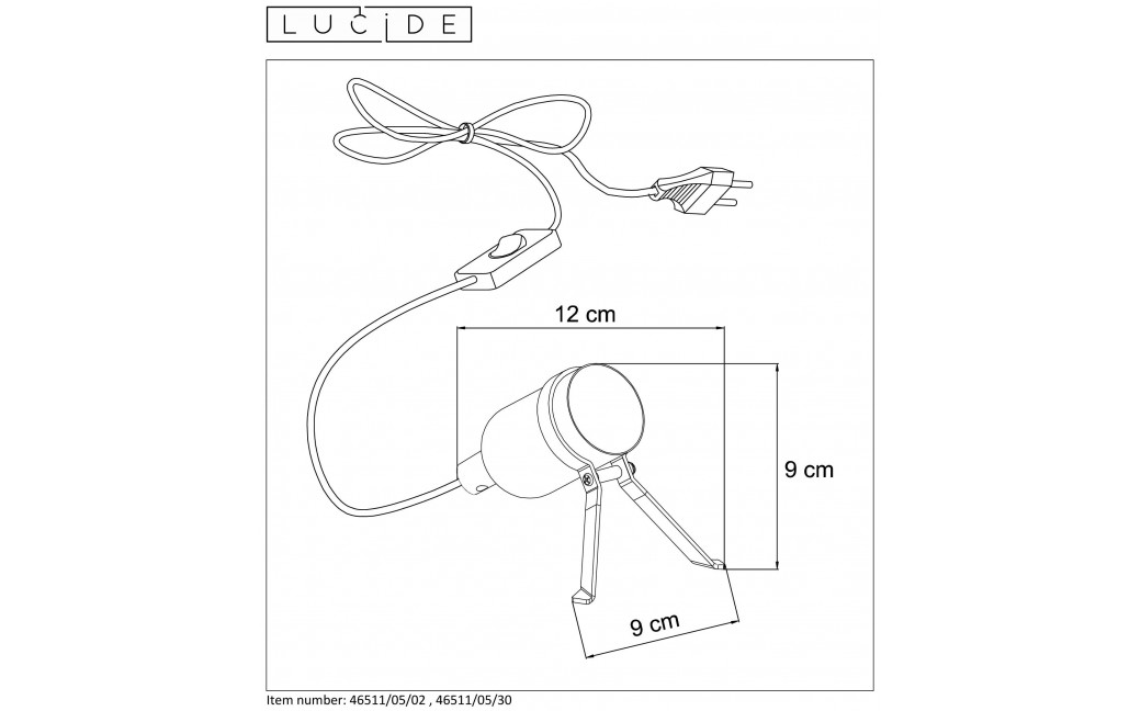 Lucide PUKKI Biurkowa 1xE27 czarny 46511/05/30