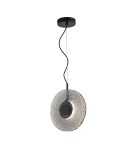 Zambelis Wisząca LED 8W 3000K Metal Szkło Czarny Szary Dymiony 23072