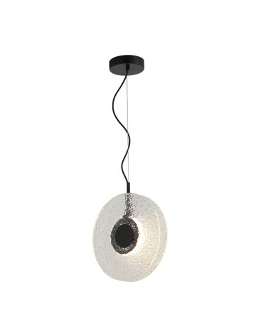 Zambelis Wisząca LED 8W 3000K Metal Szkło Czarny Szkło Przezroczyste 23073