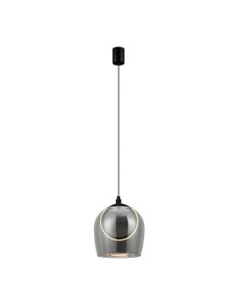 Zambelis Wisząca LED 6W 3000K Metal Silikon Szkło Czarny Szary Dymiony 23078