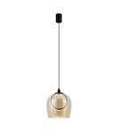 Zambelis Wisząca LED 6W 3000K Metal Silikon Szkło Czarny Szampański 23079