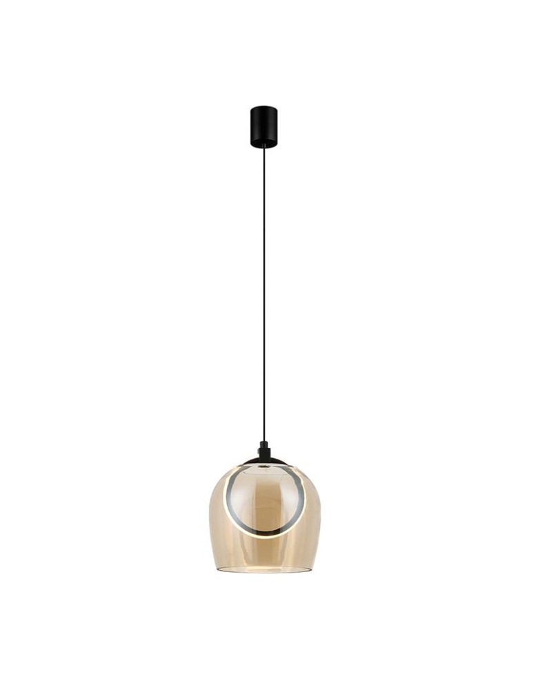 Zambelis Wisząca LED 6W 3000K Metal Silikon Szkło Czarny Szampański 23079