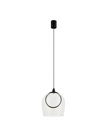 Zambelis Wisząca LED 6W 3000K Metal Silikon Szkło Przezroczyste Czarny 23080