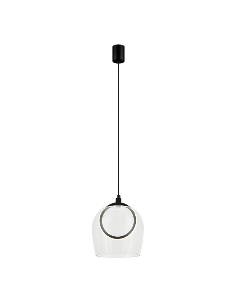 Zambelis Wisząca LED 6W 3000K Metal Silikon Szkło Przezroczyste Czarny 23080