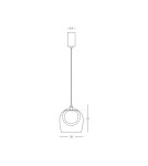 Zambelis Wisząca LED 6W 3000K Metal Silikon Szkło Przezroczyste Czarny 23080