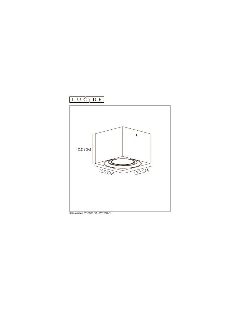 Ceiling luminaires for replaceable light source - Lucide FEDLER Ceiling 1xGU10 black 09922/12/30 - product kolory-swiatla.pl 11