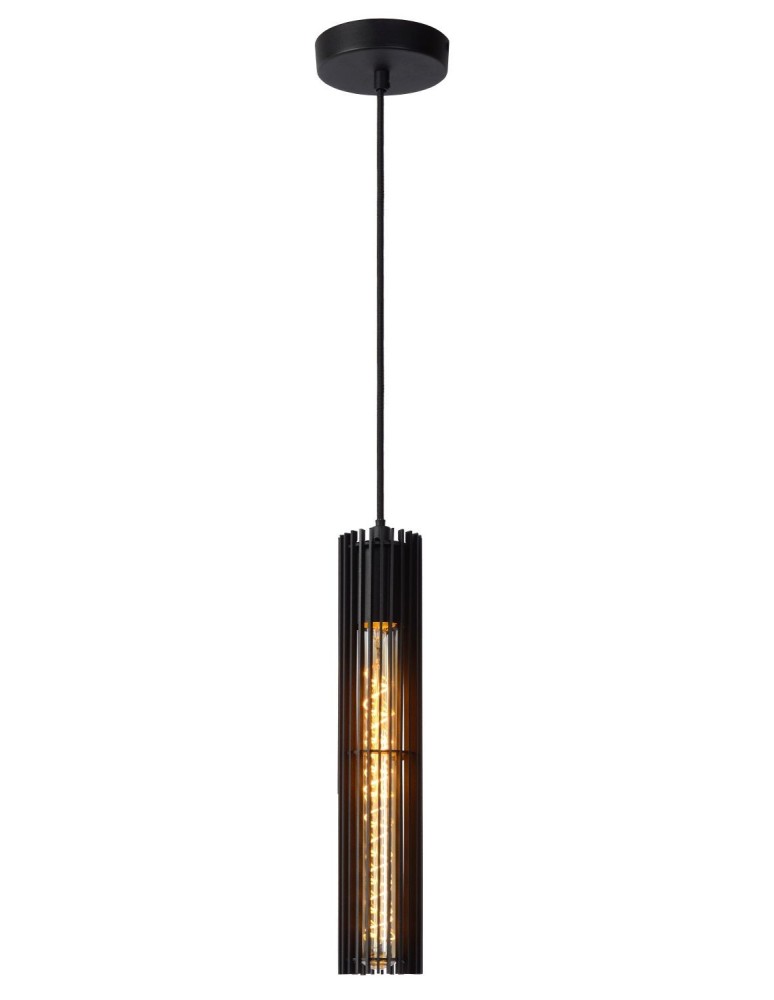 Pendant tube lamps - Lucide LIONEL Pendant 1xE27 black 73406/01/30 - product kolory-swiatla.pl 1