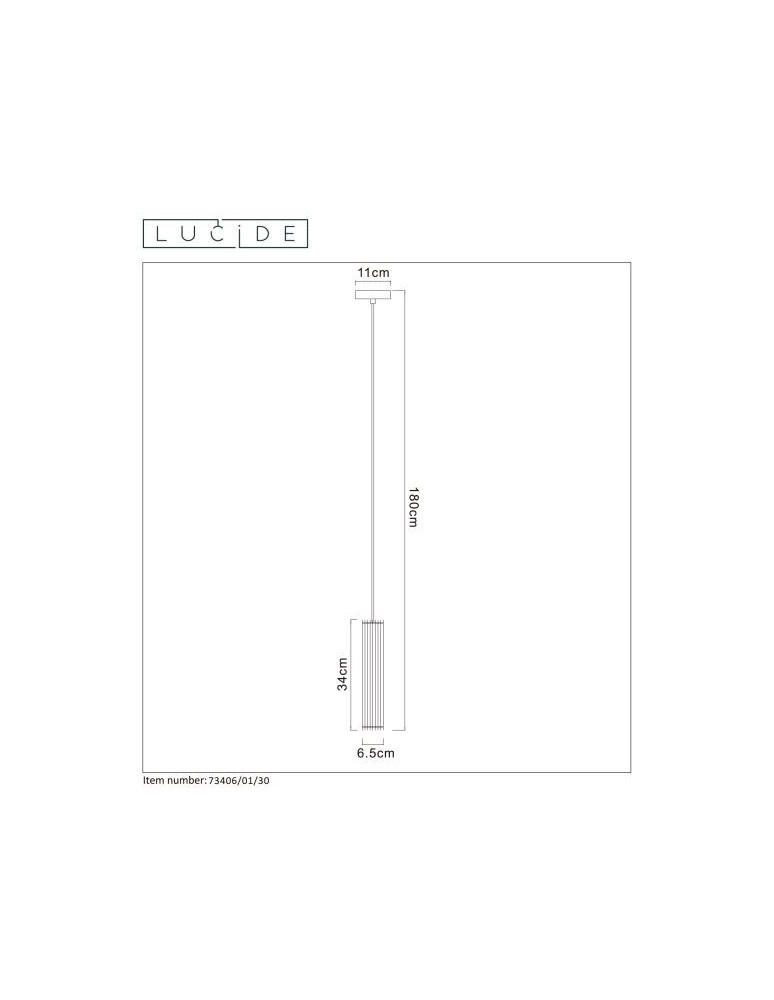 Pendant tube lamps - Lucide LIONEL Pendant 1xE27 black 73406/01/30 - product kolory-swiatla.pl 15