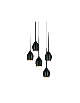 Azzardo IZZA 5 BLACK 5xE14 Wisząca Czarny Połysk AZ0312