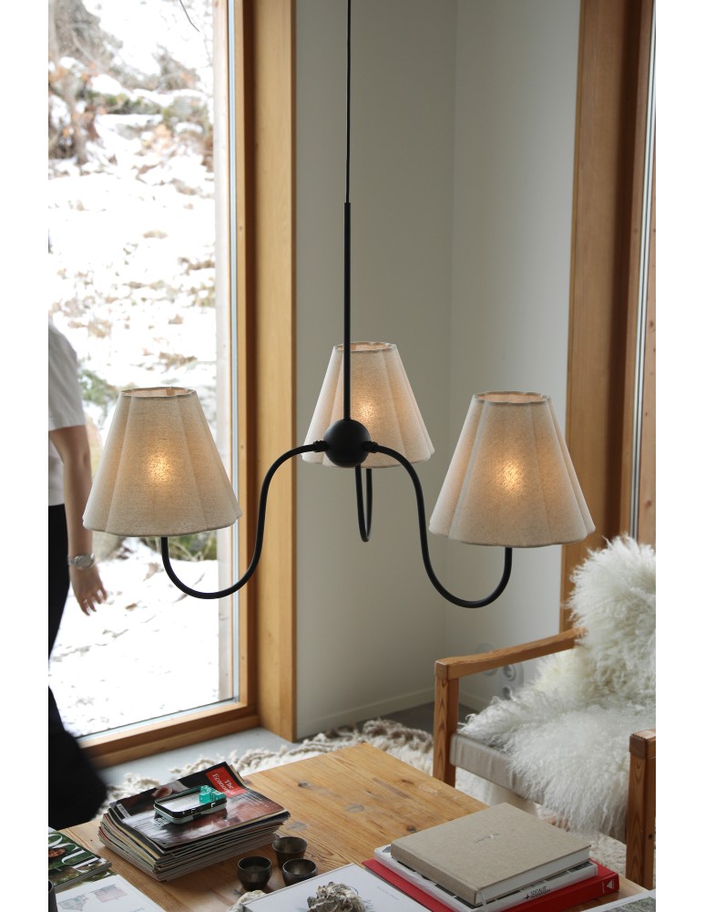 Markslojd VEYA Pendant 3L Black/Beige 109172
