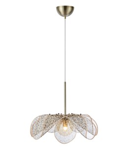 Markslojd STYRKA Pendant 1L 63cm Antique Brass/Patterned/Amber 109169 - product 2