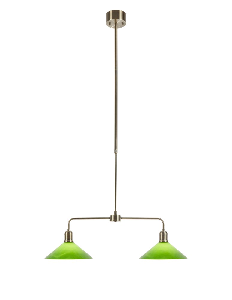 Markslojd VELA Pendant 2L Antique Brass/ Green 109161
