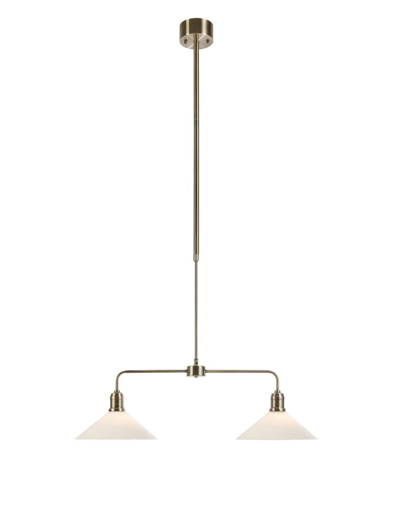 Markslojd VELA Pendant 2L Antique Brass/ White 109160