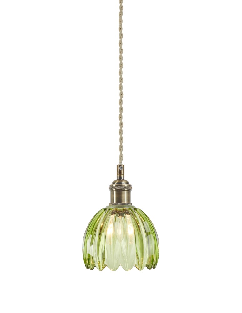 Markslojd GOTA Pendant 1L Antique Brass/ Green 109138