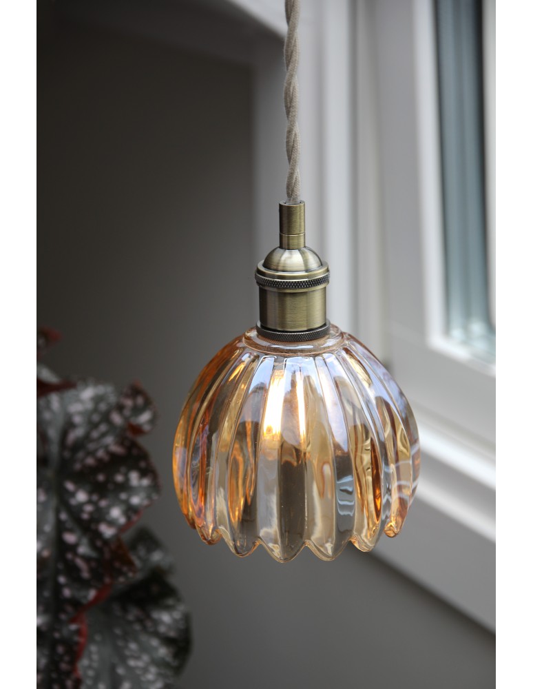 Markslojd GOTA Pendant 1L Antique Brass/ Amber 109137