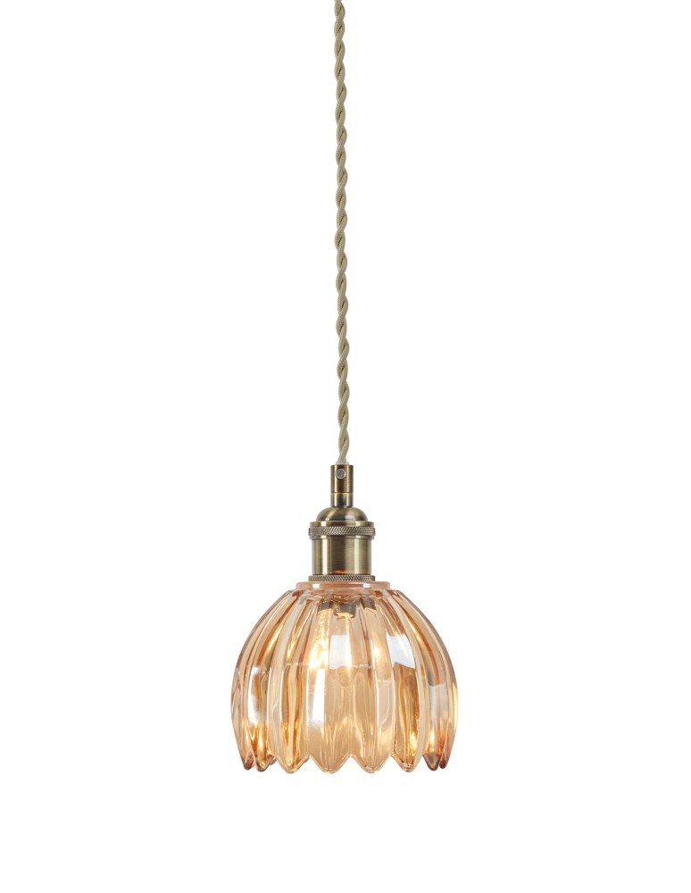 Markslojd GOTA Pendant 1L Antique Brass/ Amber 109137