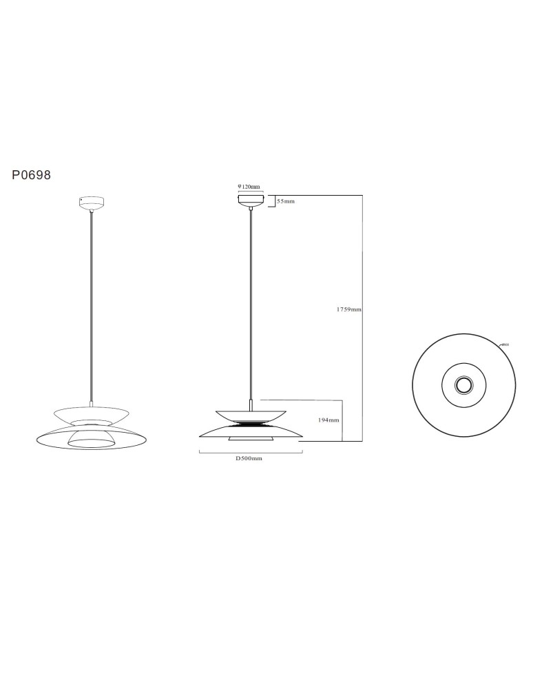 Maxlight P0698 Mayumi Lampa Wisząca beżowy NCS S 3010-Y50R
