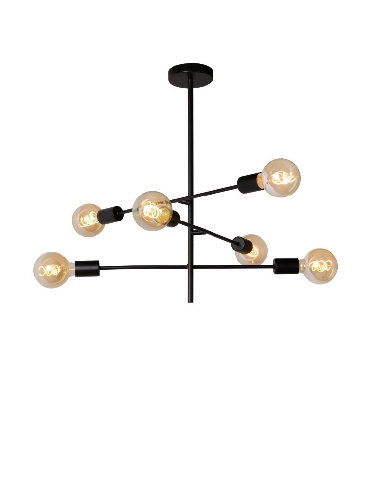Pendant lamps - Lucide LESTER Ceiling 4xE27 black 21119/06/30 - product kolory-swiatla.pl 1