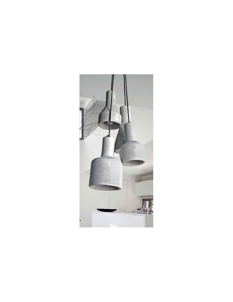Pendant lamps - Azzardo KARINA 4 4xE27 Concrete Pendant AZ1030 - product kolory-swiatla.pl 1