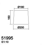 MDC Abażur tkanina biały ø200mm (pasuje do 57681 - 58061) 519950001