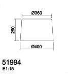 MDC Abażur tkanina biały ø400mm (pasuje do 57680 - 58060) 519940001