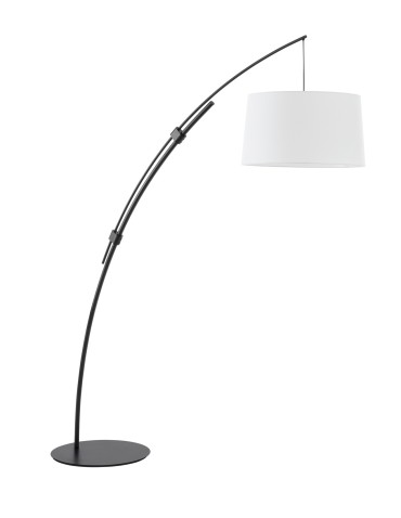 MDC Lampa podłogowa CIRCULAR rozsuwana czarna 1xE27 abażur biały w komplecie 589319104