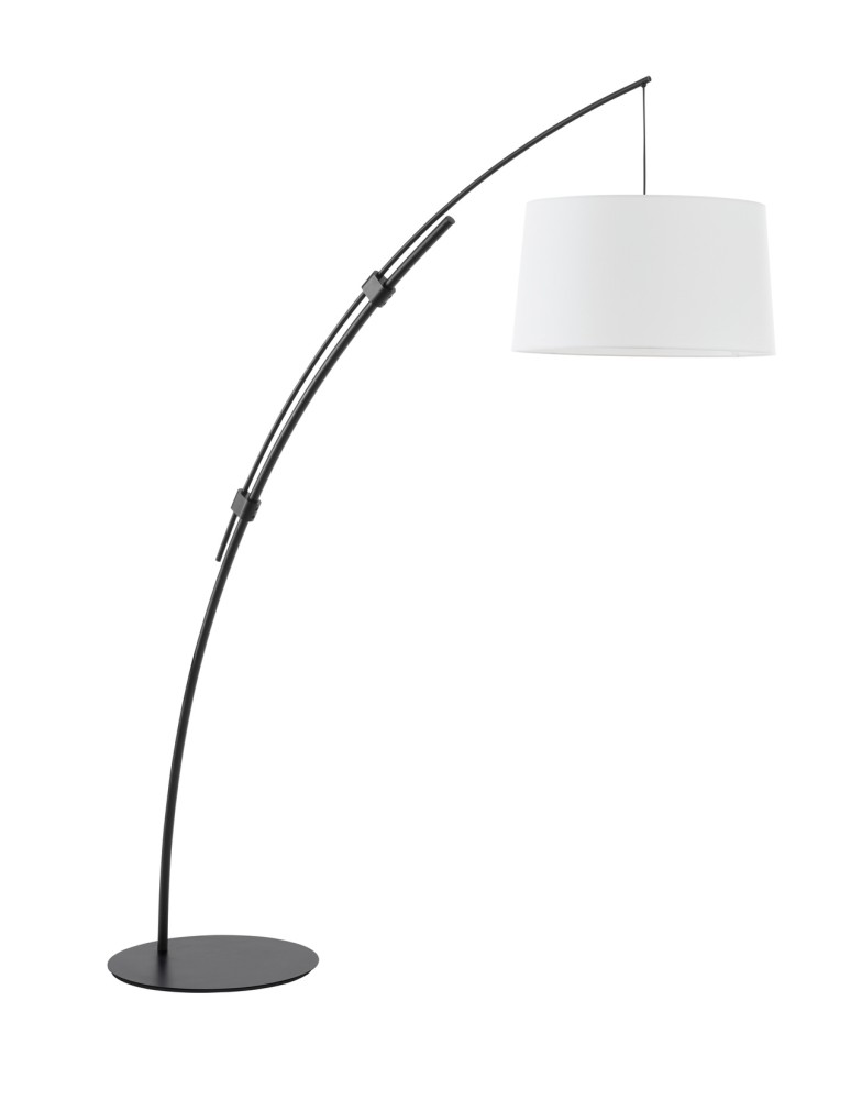 MDC Lampa podłogowa CIRCULAR rozsuwana czarna 1xE27 abażur biały w komplecie 589319104