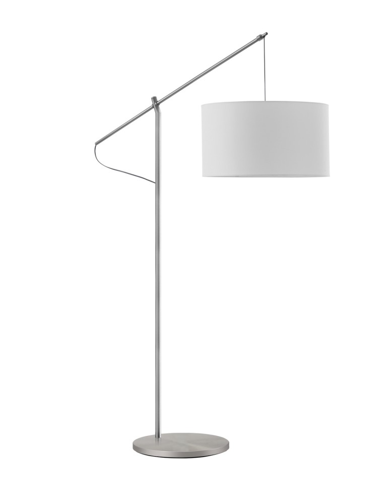 MDC Lampa podłogowa ALTISSIMA regulowana chrom matowy 1xE27 abażur biały w komplecie 589323504