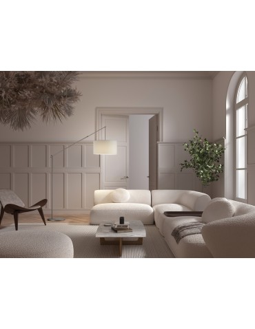 MDC Lampa podłogowa ALTISSIMA regulowana chrom matowy 1xE27 abażur biały w komplecie 589323504 - product 2