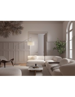 MDC Lampa podłogowa ALTISSIMA regulowana chrom matowy 1xE27 abażur biały w komplecie 589323504 - produkt 2