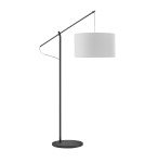 MDC Lampa podłogowa ALTISSIMA regulowana czarna 1xE27 abażur biały w komplecie 589329104