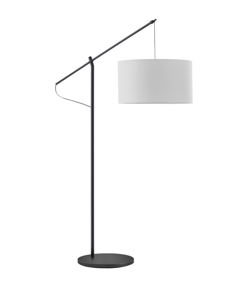 MDC Lampa podłogowa ALTISSIMA regulowana czarna 1xE27 abażur biały w komplecie 589329104