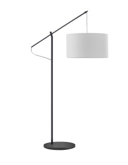 MDC Lampa podłogowa ALTISSIMA regulowana czarna 1xE27 abażur biały w komplecie 589329104
