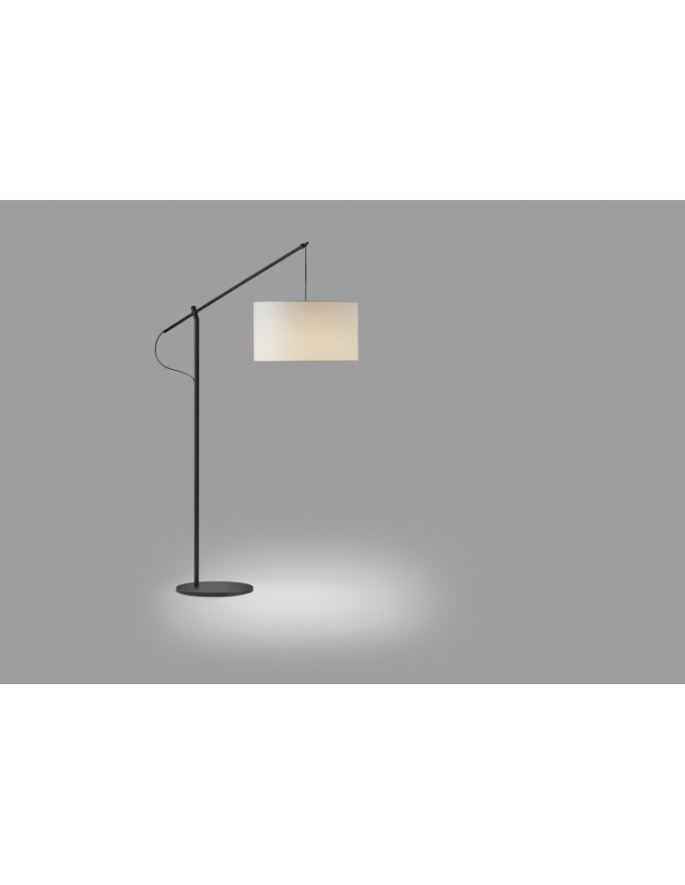 MDC Lampa podłogowa ALTISSIMA regulowana czarna 1xE27 abażur biały w komplecie 589329104