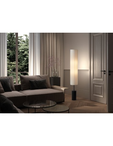 MDC Lampa podłogowa TABATA czarna 1xE27 z kremowym plisowanym abażurem 589339104 - product 2