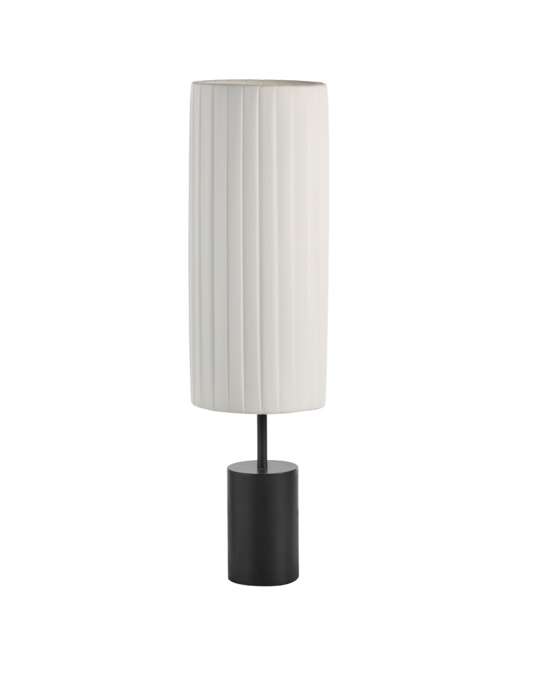 MDC Lampa stołowa TABATA czarna 1xE27 z kremowym plisowanym abażurem 589349104